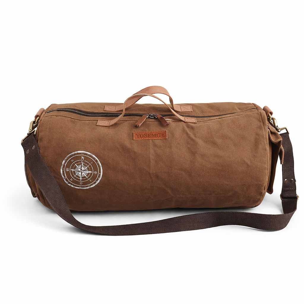 Khaki Unisex Travel Duffle Bag for Adventures